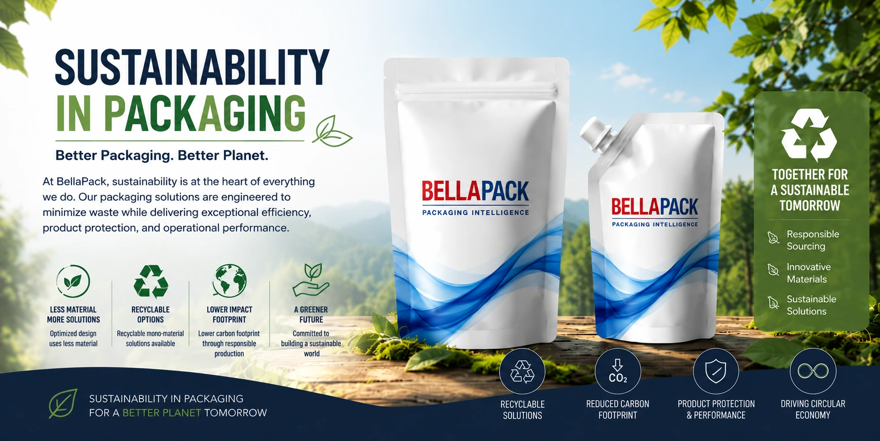 Sustainably packed pouches mockup